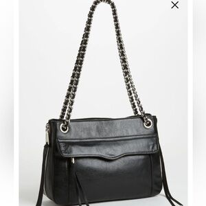 Rebecca Minkoff Black Leather Convertible Crossbody Shoulder Bag